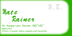 mate rainer business card